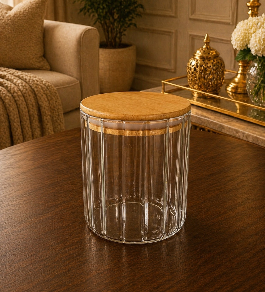 Line Glass Jar