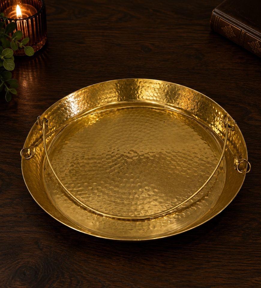 Royal Golden Handled Thaal Platter