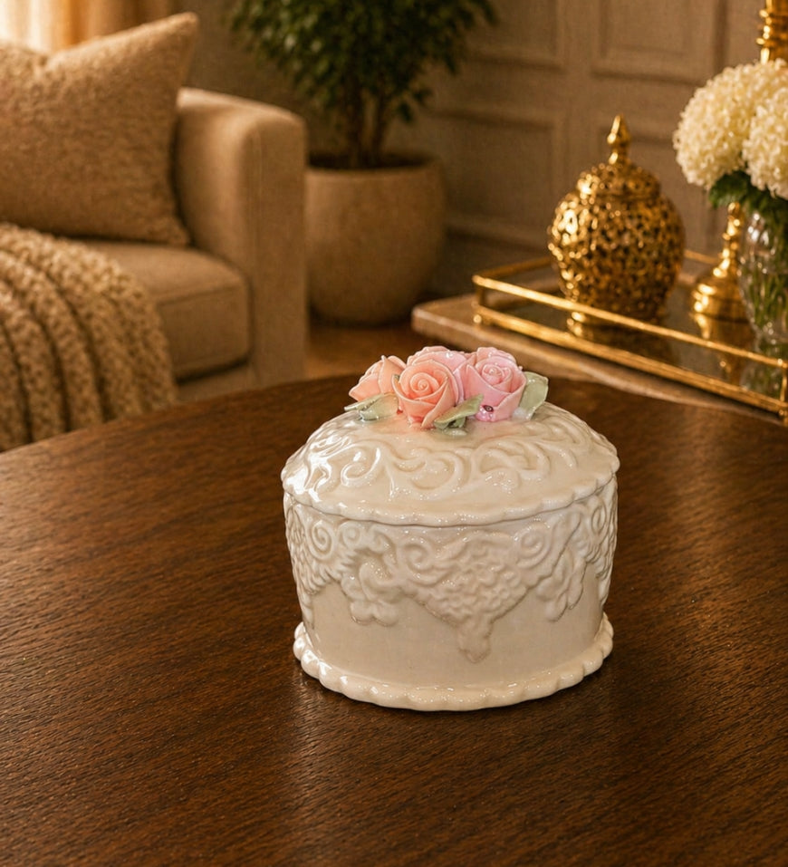 Small Floral Ceramic Jar