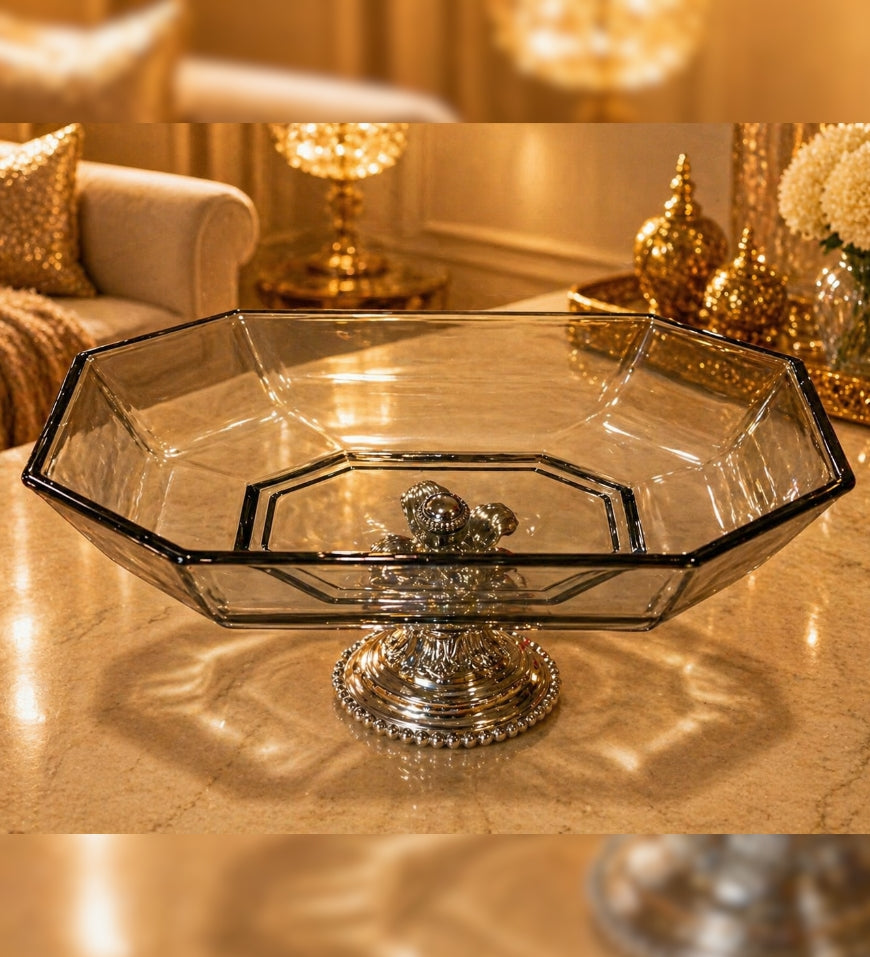 Crystal Oval Glass Bowl