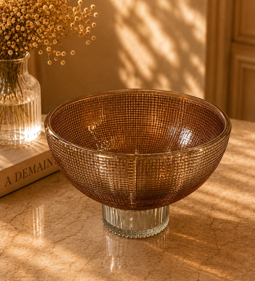 Amber Brown Glass Bowl