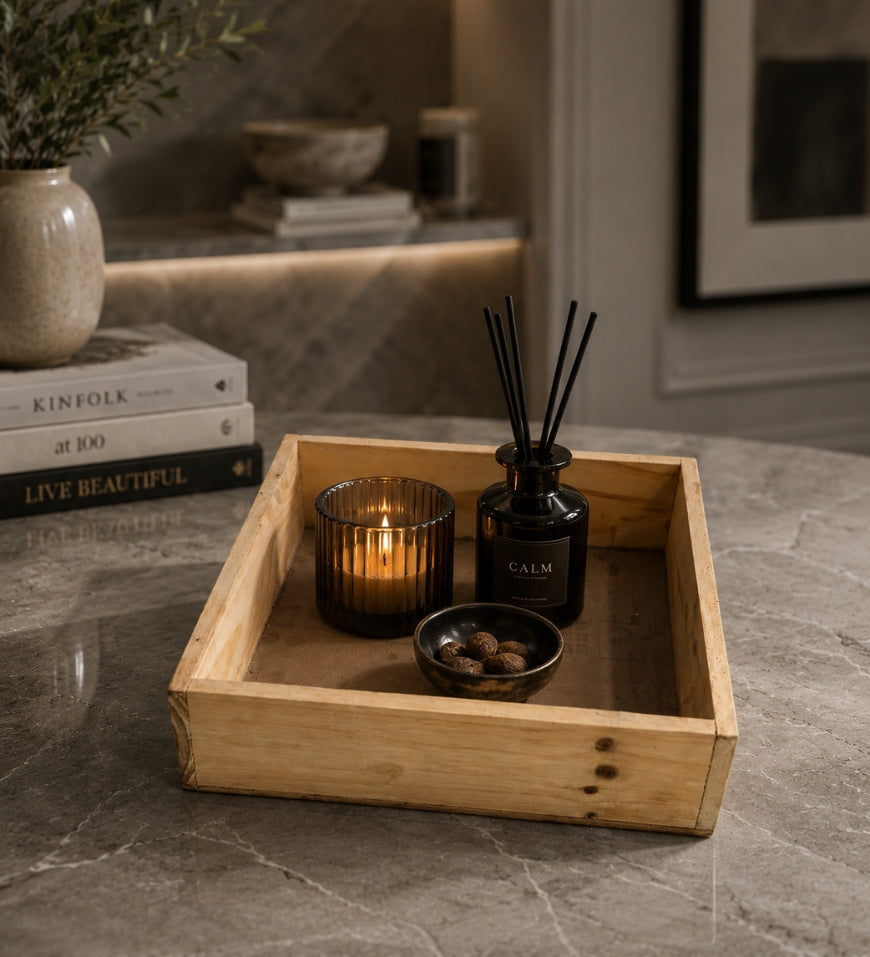 Square Wooden Serving & Display Tray