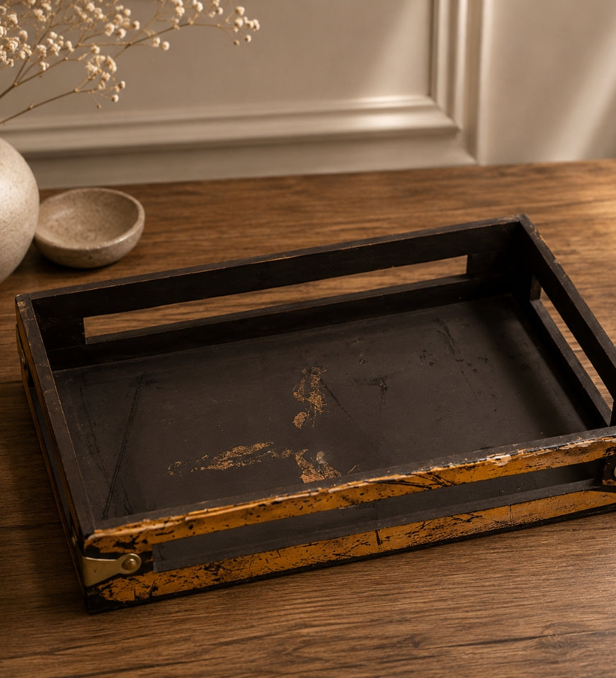 Classic Brown Wooden Serving Tray