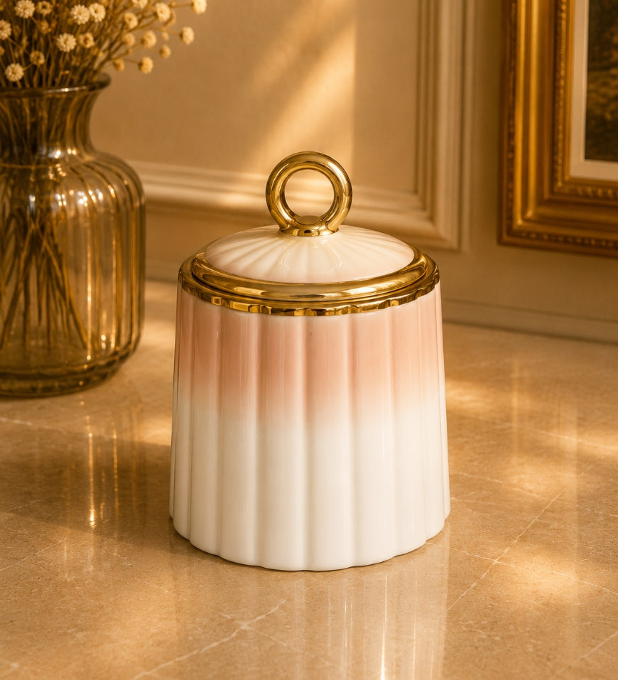 Ivory Luxe Ceramic Jar