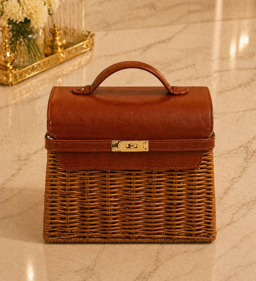 Small Leather Basket