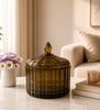 Amber Glow Glass Jar