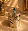 Emerald Bloom Glass Jar