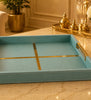 Green Square Leather Tray