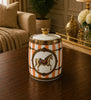 Horse Print Ceramic Jar