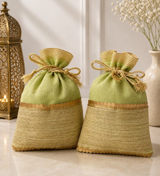 Green Jute Potli Bag