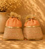Orange Jute Potli Bag