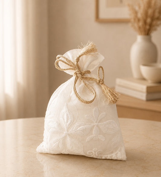 White Net Potli Bag