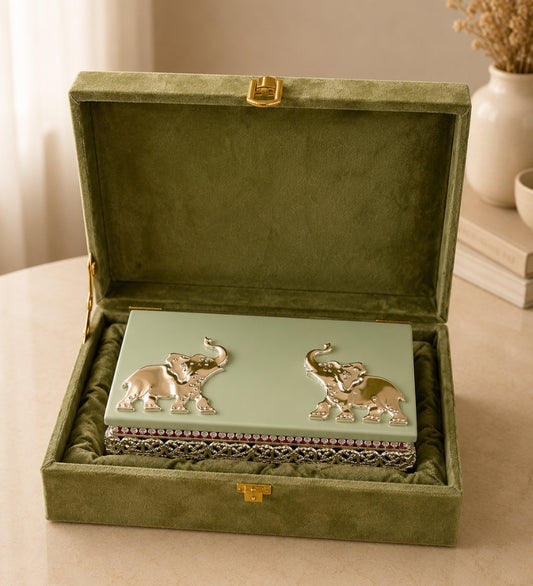 Olive Velvet Luxury Gift Box