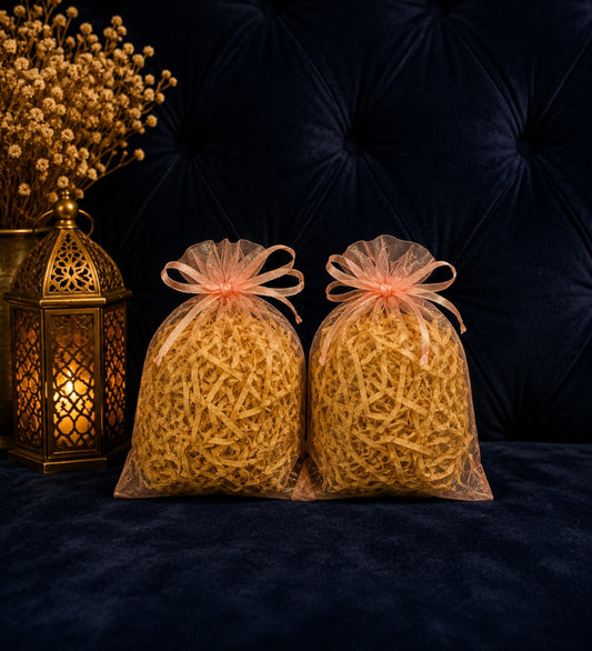 Small Peach Organza Potli Bag