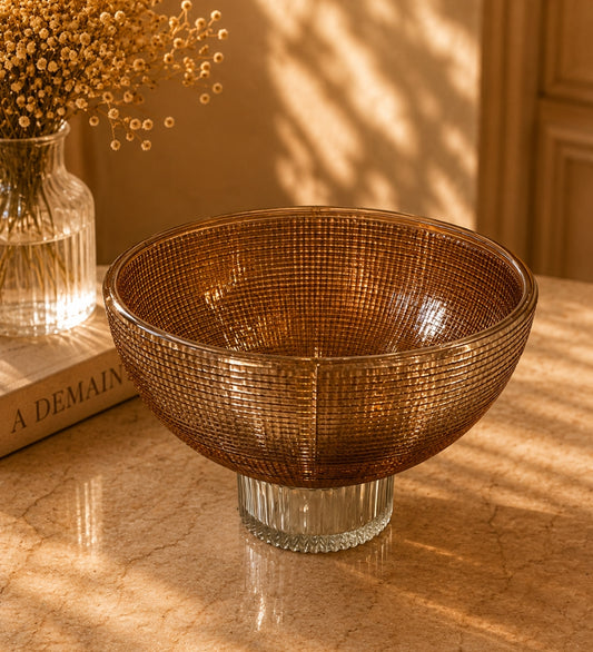 Amber Brown Glass Bowl