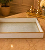 Glass Serving Tray with Golden Border