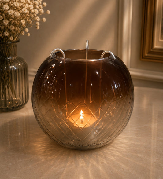 Brown Wooden Bowl Candle