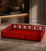 Ruby Red Wooden Serving Tray