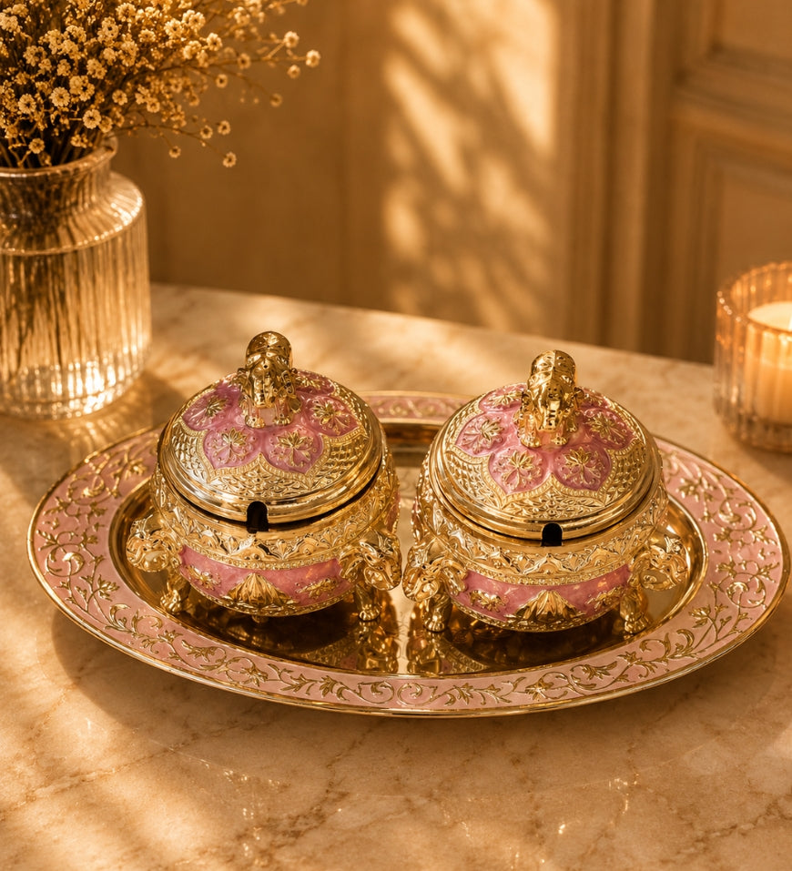 2-Piece Candy Jar Set with Tray