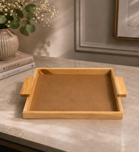 Wooden Handle Serving Tray