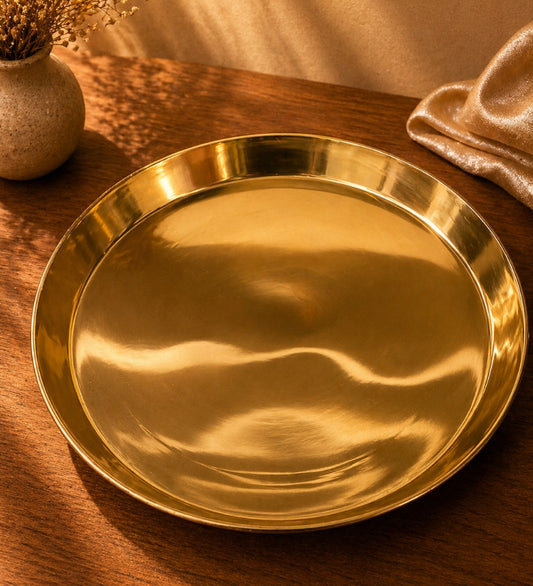 Royal Golden Metal Thaal Platter