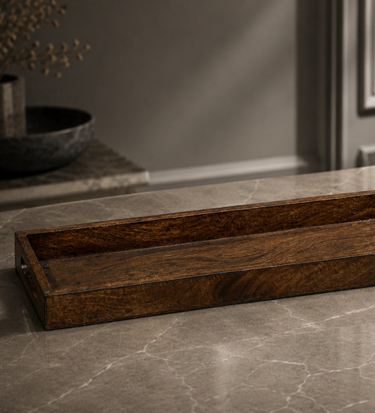 Rustic Long Wooden Serving Tray