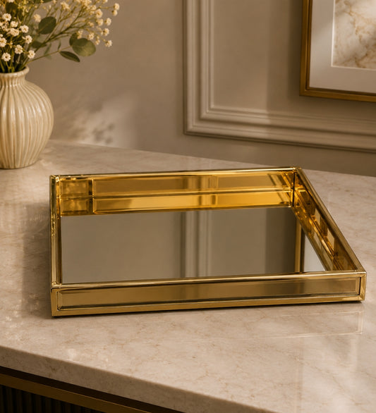 Rose Gold Glass Serving Platter