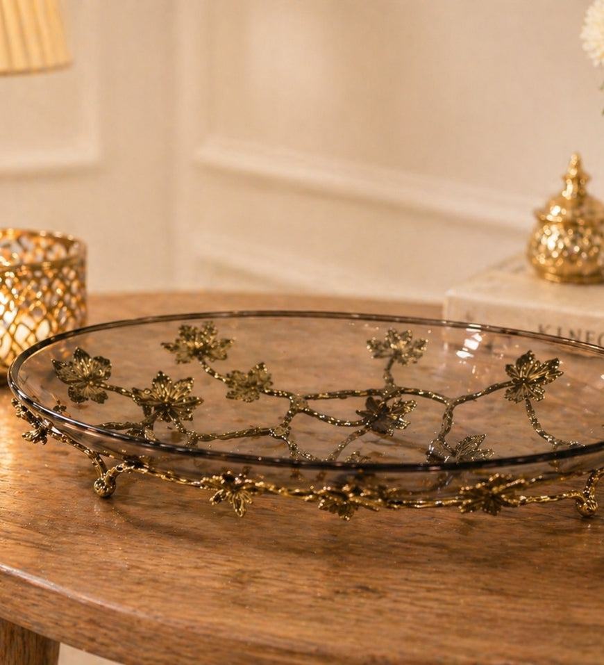 Crystal Oval Glass Serving Bowl