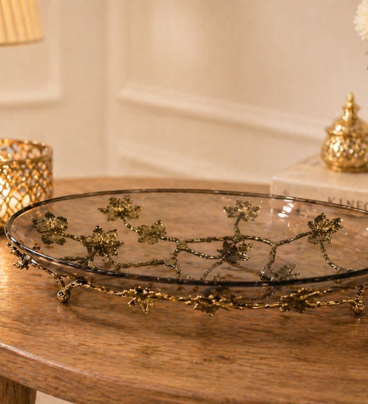 Crystal Oval Glass Serving Bowl