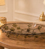 Crystal Oval Glass Serving Bowl