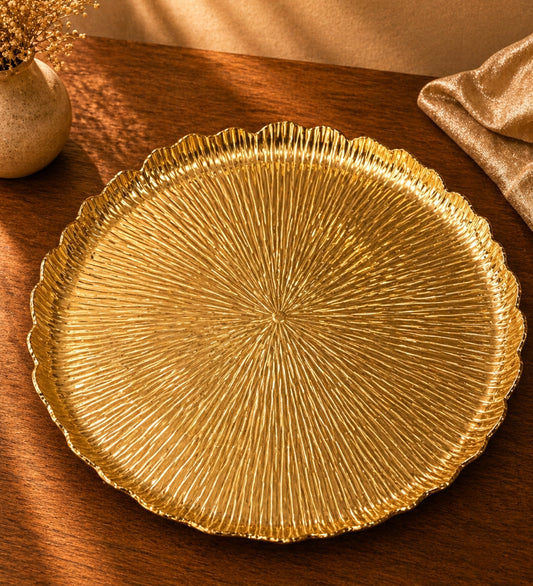 Golden Lotus Thaal Platter