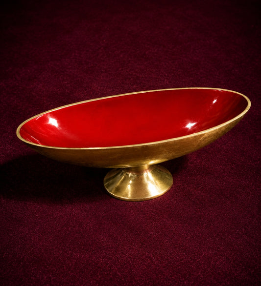 Golden Oval Decorative Bowl