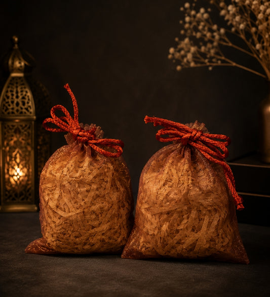 Organza Potli Bag with Silver Border