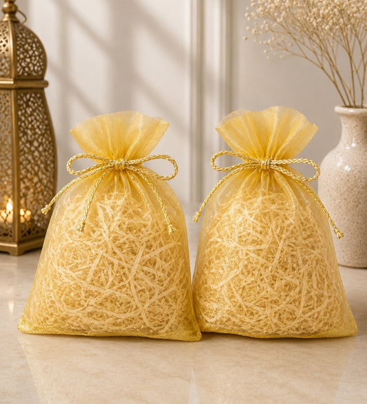 Golden Organza Potli Bag