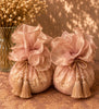 Blush Pink Round Organza Potli Bag with Tassels