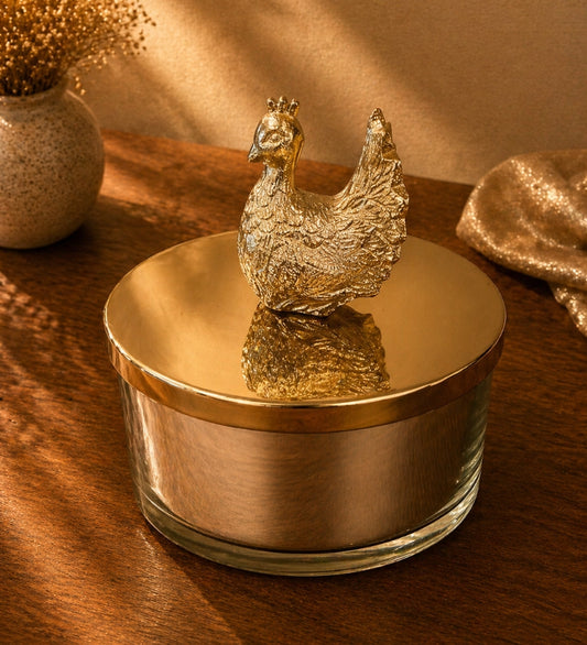 Royal Peacock Glass Jar