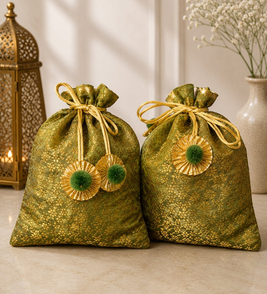 Green Brocade Potli Bag