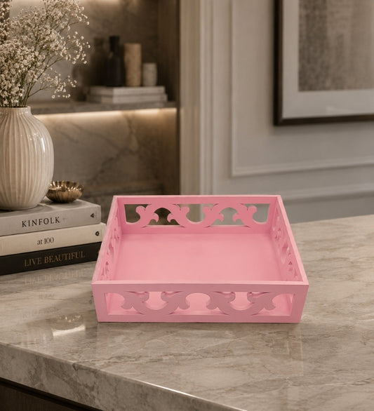 Blush Bloom Wooden Tray