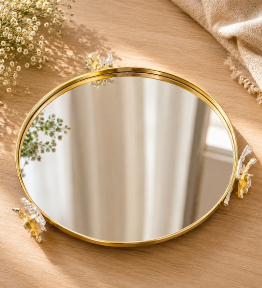 Golden Butterfly Round Platter