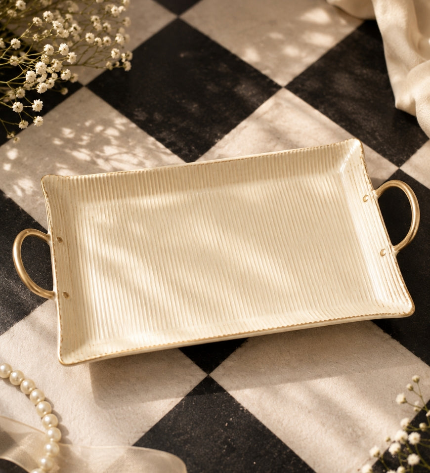 Powder Coated Serving Tray with Handles