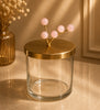 Golden Leaf Glass Jar