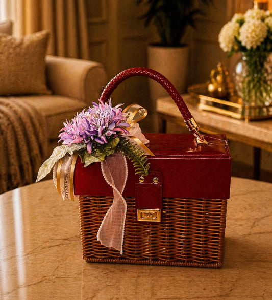 Leather Handle Big Storage Basket