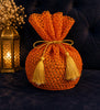 Raffia Orange Potli Bag