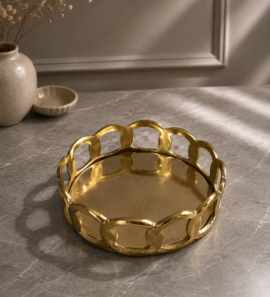 Ring Glass Round Serving Tray Platter